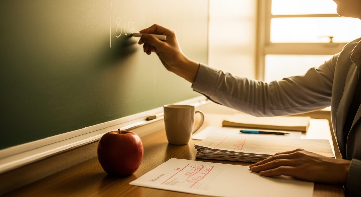 Classroom setting with teacher and students