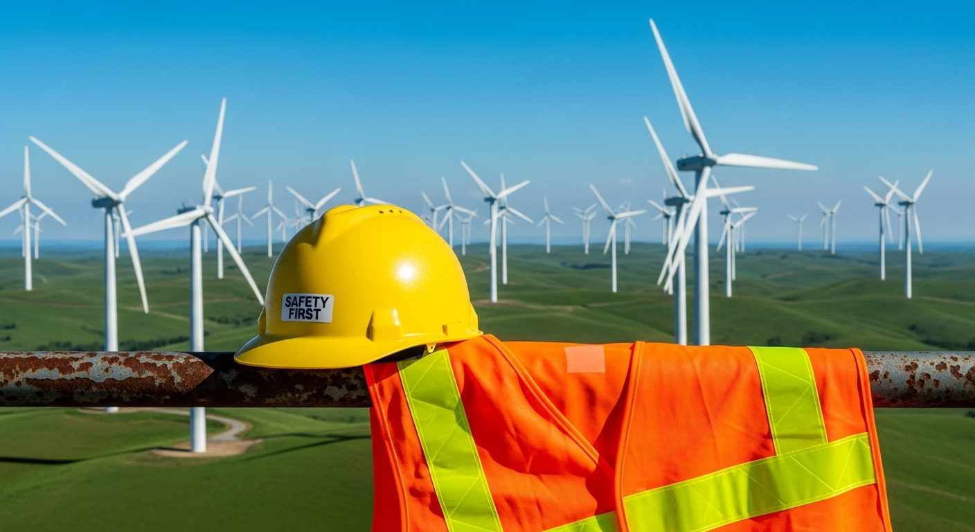 Energy workers at a solar installation site